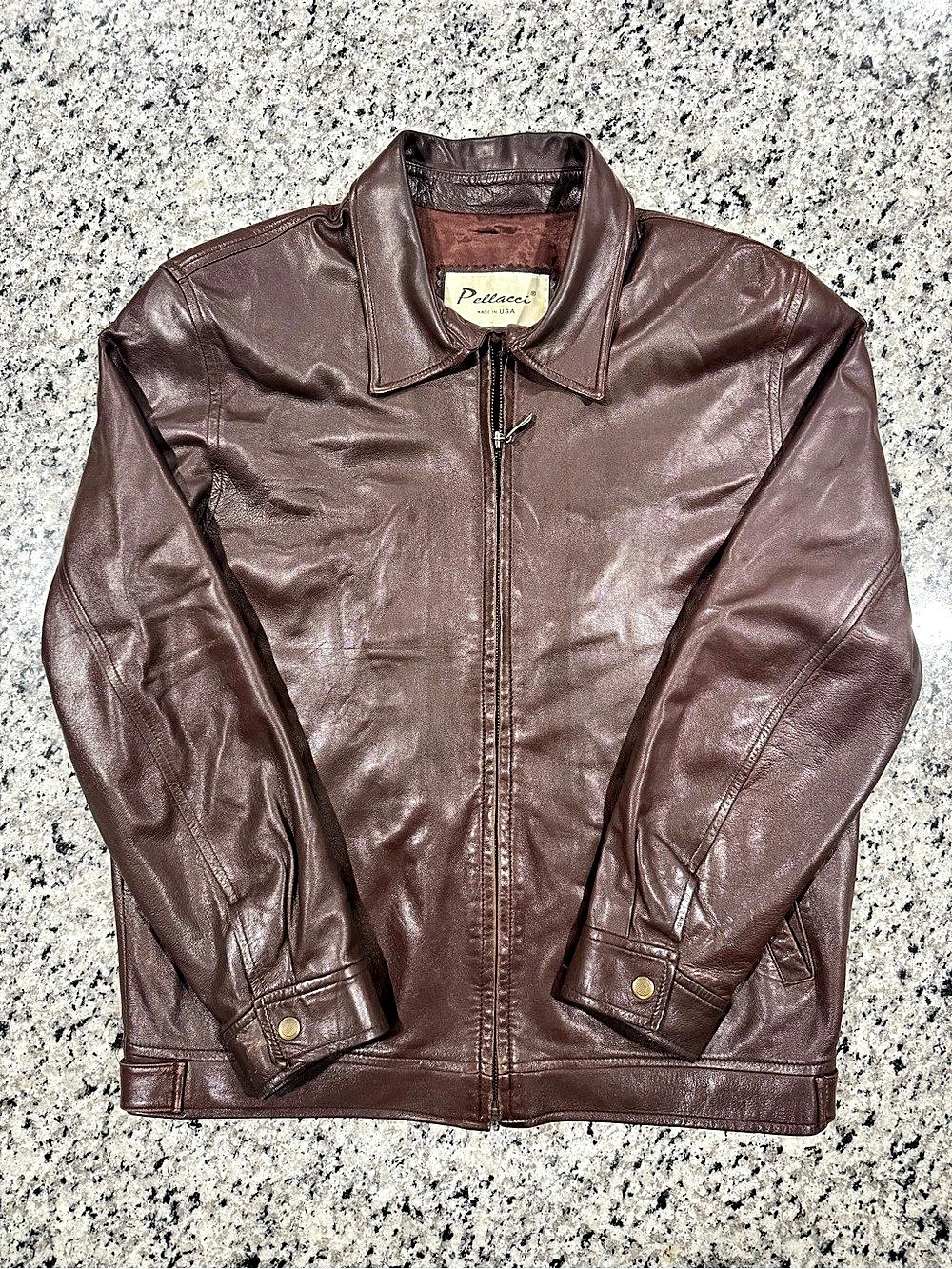 Pellacci Women’s Brown Leather-Style Shirt Jacket